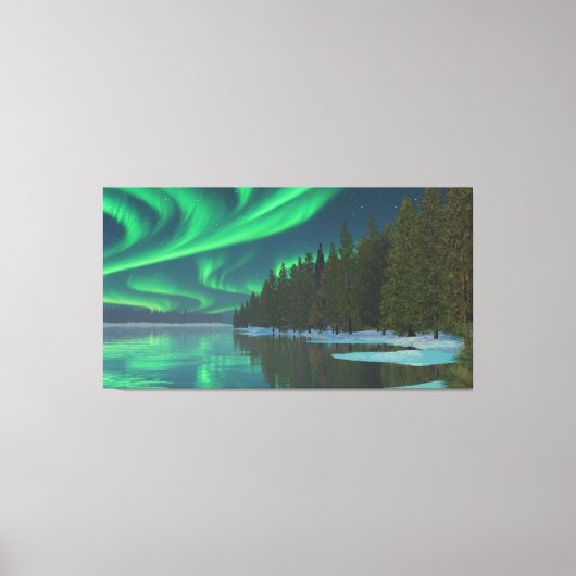 60" x 40" Canvas Art with "Winter Lights" image (Voorkant)