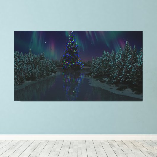 60" x 40" Canvas Art with "Yuletide Tree" image (Insitu (Houten vloer))