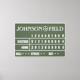 60 x 40-inch Baseball Scoreboard Wrapped Canvas