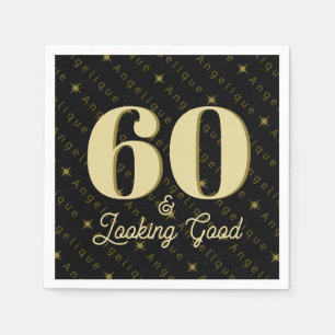 60 & Ziet er goed uit Gouden Verjaardag Servet