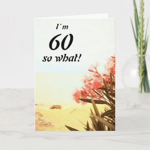 60 zo Welk Zee Beach Oleander Floral 60th Birthday Kaart