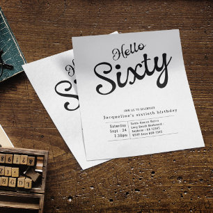 60 zwarte witte begroting 60 ^ e uitnodiging voor  flyer