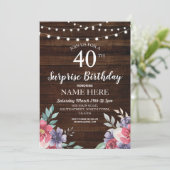 60e 50e fête d'anniversaire Bois Floral Invitation (Debout devant)