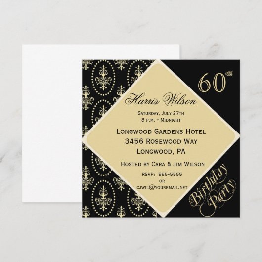 60e-69e anniversaire Invitations (Devant / Derrière)