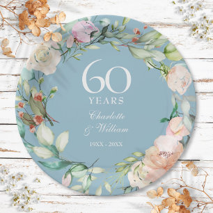 60e 75e Diamanten Huwelijksjubileum Rozen Bloemen Papieren Bordje
