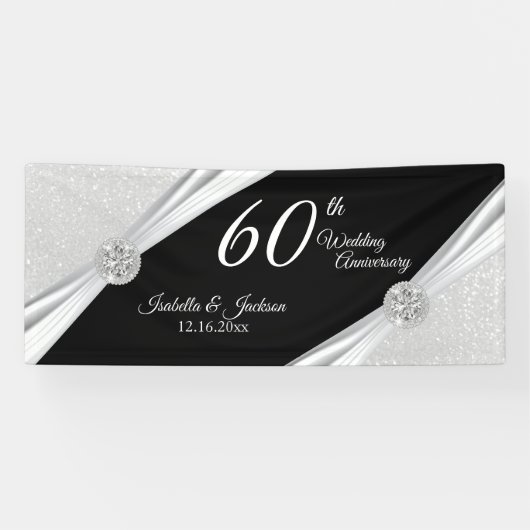 60e / 75e Jubileum met diamant Spandoek (Horizontaal)