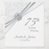 60e / 75e Jubileum voor diamanten bruiloft Wijn Etiket (Enkel label)