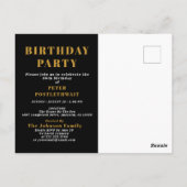 60e Anniversaire 1964 Invitation Noir Or (Dos)