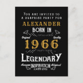 60e Anniversaire 1966 Légende Noir Or Invitation (Devant)