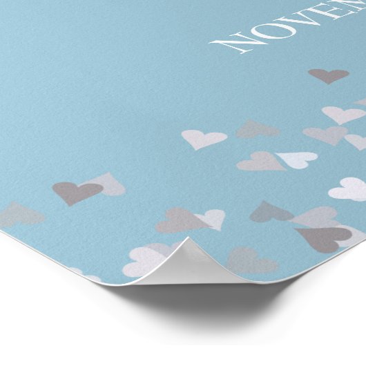 60e Anniversaire Amour Coeurs Confetti Affiche de (Coin)