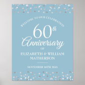 60e Anniversaire Amour Coeurs Confetti Affiche de  (Devant)