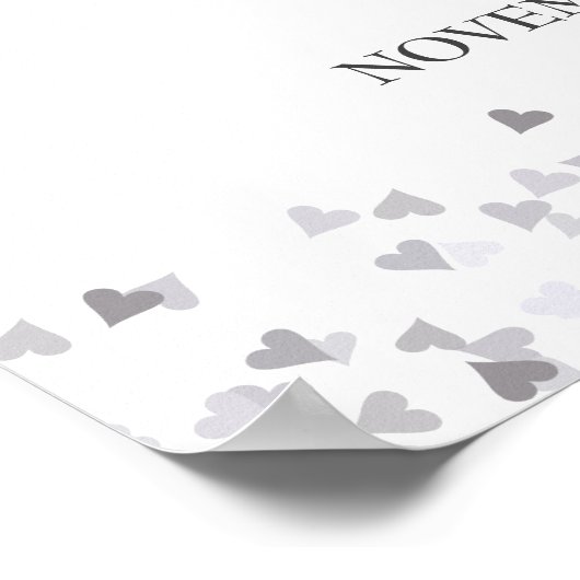 60e Anniversaire Amour Coeurs Confetti Affiche de  (Coin)