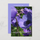 60e anniversaire Anemone Custom Invitation (Devant / Derrière)