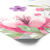 60e anniversaire Aquarelle Rose Affiche de bienven (Coin)