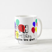 60e anniversaire Ballons Humour Mug (Devant droit)