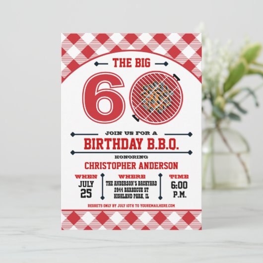 60e anniversaire Barbecue Invitation (Debout devant)