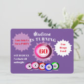60e anniversaire Bingo Party Fun Invitation (Debout devant)