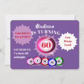 60e anniversaire Bingo Party Fun Invitation (Devant)
