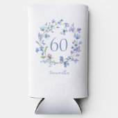 60e anniversaire Blue Floral Nom Glacière (Recto)