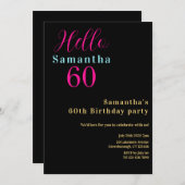 60e anniversaire Bright Colours Party Invitation (Devant / Derrière)