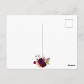 60e anniversaire burgundy invitation à l'or floral (Dos)