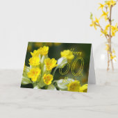 60e anniversaire carte avec jolie fleur, carte flo (Fleur jaune)