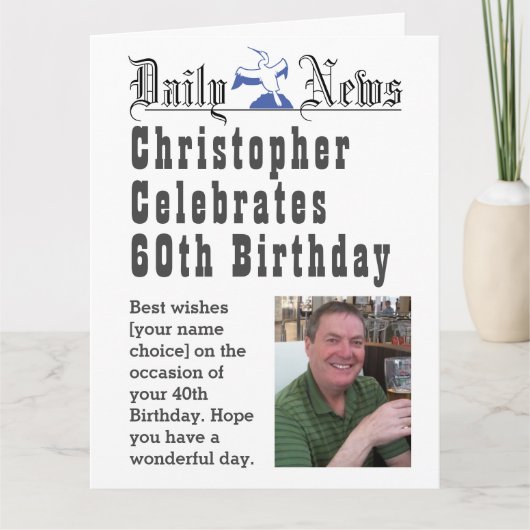 60e anniversaire - Carte d'anniversaire à personna (Devant)