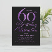 60e anniversaire Célébration Purple Invitation (Debout devant)