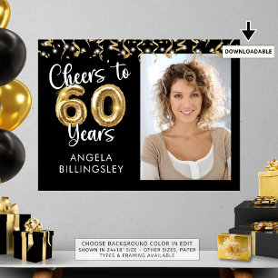 60e anniversaire Cheers to Years Photo Affiche de 