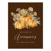 60e anniversaire Citrouille Rustic Automne Affiche (Devant)