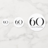 60e anniversaire Confetti noir et blanc (Derrière)