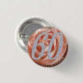 60e Anniversaire Cupcake 3 Cm Round Badge (Devant & derrière)