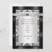 60e anniversaire de fête invitation damas formel (Dos)