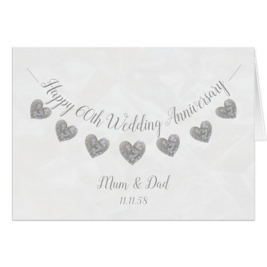 60e anniversaire de Mariage Diamond carte mère & p (Devant horizontal)