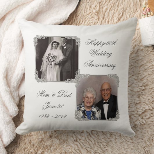 60e anniversaire de Mariage Diamond Coussin photo (Couverture)