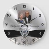 60e anniversaire de Mariage Horloge murale photo r (Recto)