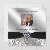 60e anniversaire de mariage Invitation photo 13,3x (Devant)
