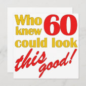 60e anniversaire des invitations de fête (Devant / Derrière)