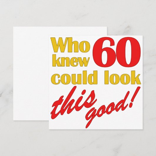 60e anniversaire des invitations de fête (Devant / Derrière)