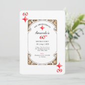 60e anniversaire Diamond Playing Card Invitation (Debout devant)