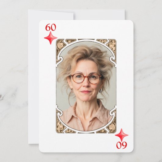 60e anniversaire Diamond Playing Card Invitation (Dos)