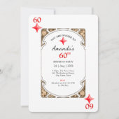 60e anniversaire Diamond Playing Card Invitation (Devant)