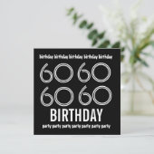 60e anniversaire du Invitation Black White W1183 (Debout devant)