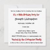 60e anniversaire du Invitation Black White W1183 (Dos)