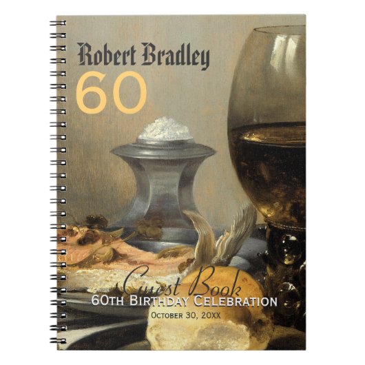 60e anniversaire du livre d'hôtes personnalisable (Devant)