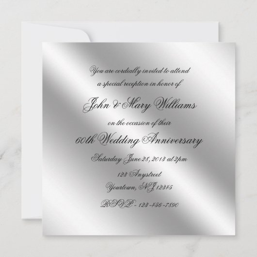 60e anniversaire du Mariage 5.25x5.25 Invitation p (Dos)