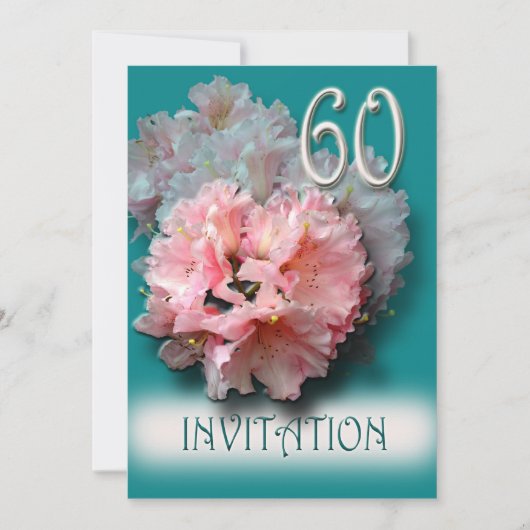 60e anniversaire du Mariage Invitation rhododendro (Devant)