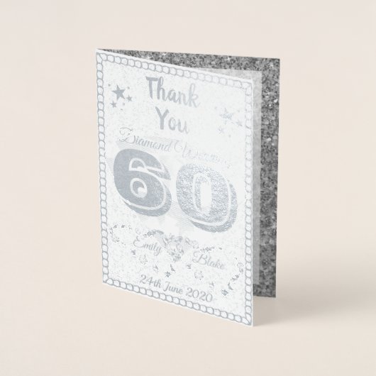 60e anniversaire du Mariage Merci Cartes (Devant)