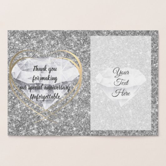 60e anniversaire du Mariage Merci Cartes (Intérieur)