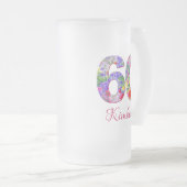 60e anniversaire élégant fleurs florales tasse de  (Devant droit)
